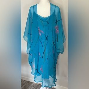 VINTAGE dress. Tropical Tantrum of Maui. Label-large but is medium. Below-knee.